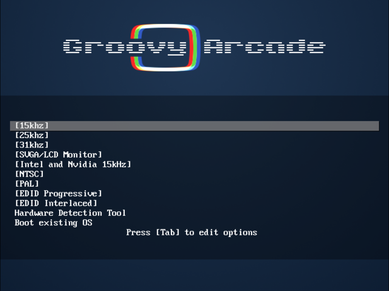 Groovyarcade install screen